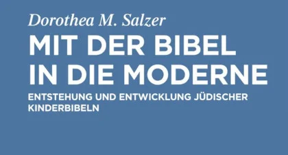 Ausschnitt des Titelbilds "Mit der Bibel in die Moderne" (Weiße Schrift auf blauem Hintergrund)