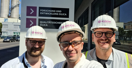 Tobias Simon, Sebastian Zimmermann und Hilmer Tasto bei Evonik Wesseling