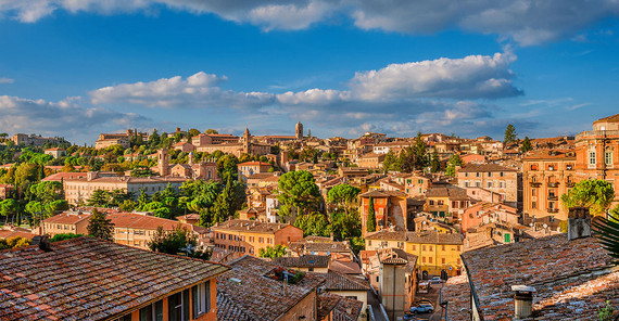 View from an elevated position over the rooftops of Perugia.