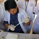 Pipetting the sample