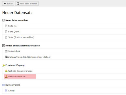 Website-Benutzer anlegen