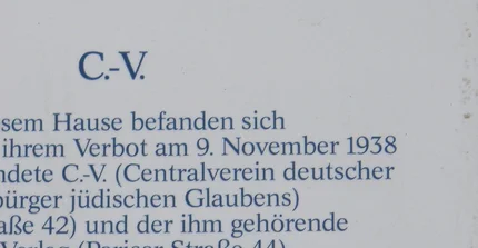 Gedenktafel für den Central-Verein in Berlin