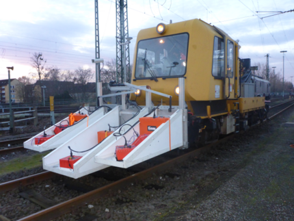 Beispiel einer Georadarmessung auf einer Bahnstrecke.