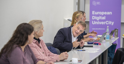 Several people in a meeting