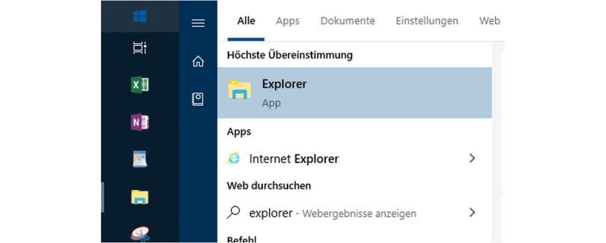 Windows Explorer Menü