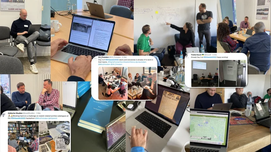 DH Jewish Hackathon Collage of day 2