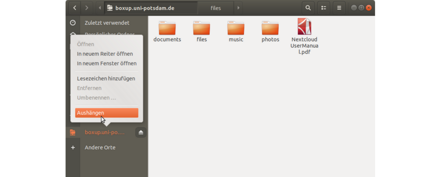 Ordneransicht unter Linux