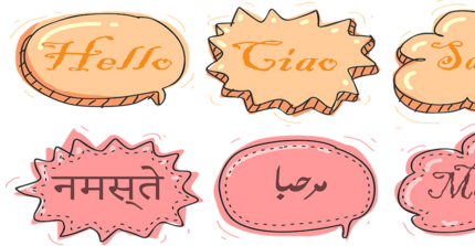 Speech Bubbles containing words in different languages