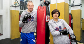 Felix Hoffmann und Maria Pohle vom Box-Projekt „Fair in Potsdam“ | Foto: Thomas Roese.