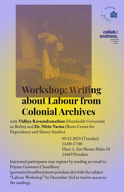 promotional poster with information: Haus 1, Am Neuen Palais, 14469 Potsdam 09.12.2025 (Tuesday) 14:00-17:00