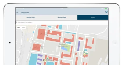 Lagepläne in der Tabletansicht
