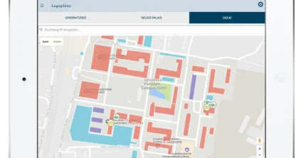 Lagepläne in der Tabletansicht