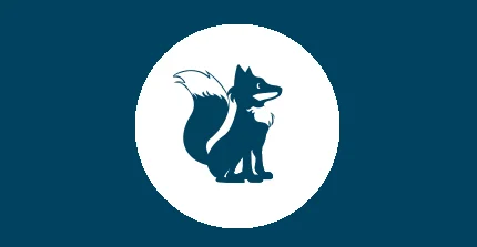 kleiner blauber stilisierter Fuchs
