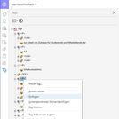 Screenshot Adobe Pro: Reiter Tags - Einfügen