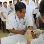 Drawing blood for the samples