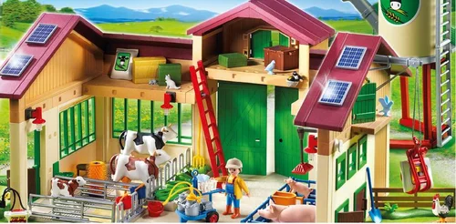 Playmobil-Bauernhof mit Photovoltaik-Anlage