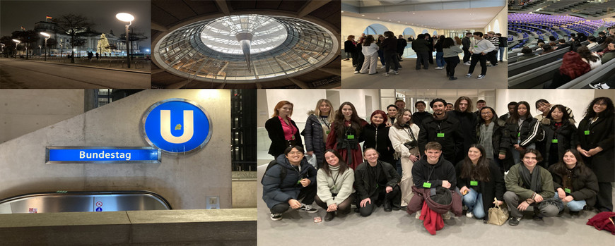 U-Bahn Station Bundestag, Bundestag außen, Kuppel des Reichstagsgebäude von unten, Gruppenbilder