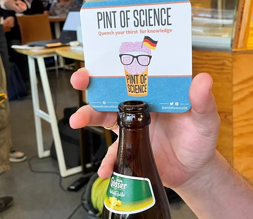 Bierdeckel mit "Pint of Science"-Branding