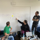Discussion amomg participants of the DH Jewish Hackathon.