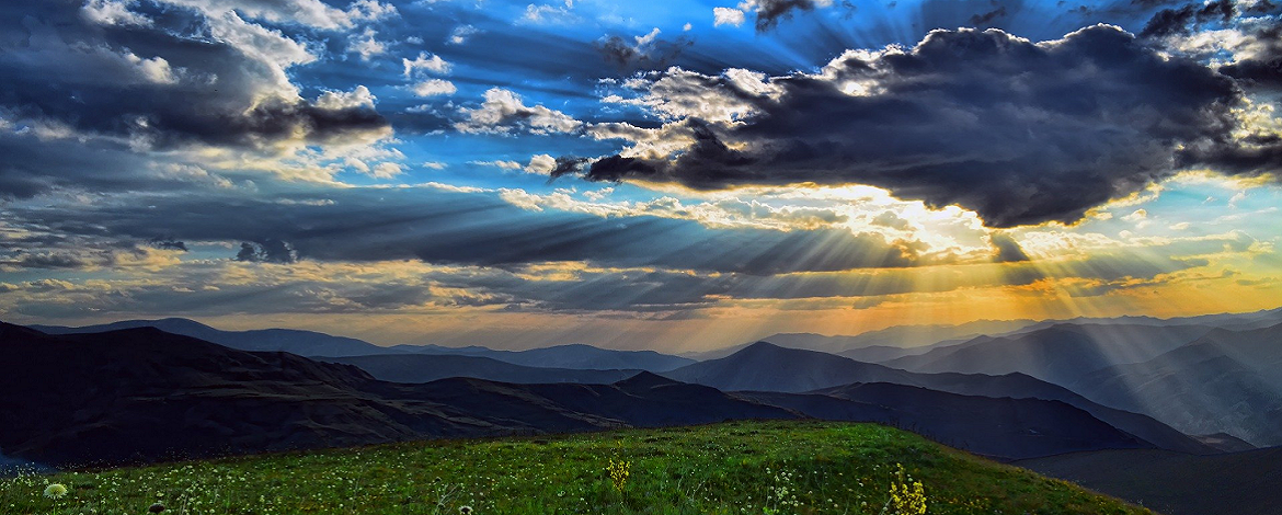 sunlight breaking through the clouds - 