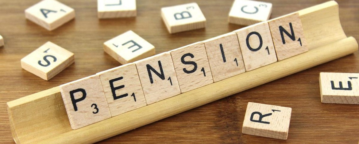 Information Event on Pension Insurance Wooden scrabble letters forming the word "pension" -
