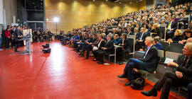 Uni-Präsident Prof. Oliver Günther hält seine Rede beim Neujahrsempfang 2020. | Foto: Karla Fritze