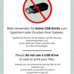 Benutzung von USB-Sticks in den Mediotheken untersagt