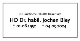 Nachruf HD Dr. habil. Jochen Bley