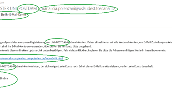 Screenshot einer E-Mail