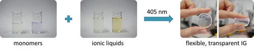 Darstellung der Synthese der beschriebenen Ionogelen