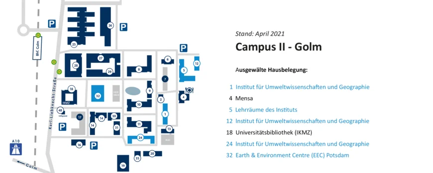 Map and locations of the institut