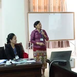 Dr. Rattiphone explaining Lao`s nutrition emergency response