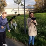 Ausprobieren der 360°-Kameras auf dem Campus in Golm