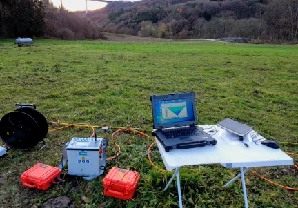 Geophysical measurements at Braunsbach in Fall 2019.