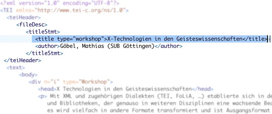 Ankündigung in TEI XML