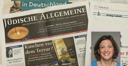Abbildung der Wochenzeitung und Portrait der Journalistin