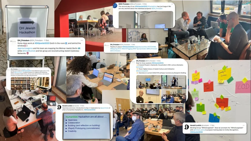 DH Jewish Hackathon Collage of day 1