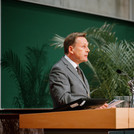 University President Prof. Oliver Günther, Ph.D. welcomes the guests to the New Year's reception.