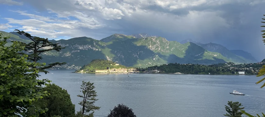 View from Cadenabbia over Lake Como to Bellagio