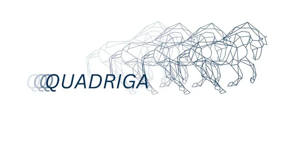 Schriftzug Quadriga und Grafik Pferd
