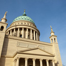 The Nicolai Church next to the new castle in the city center.