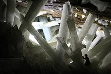 Gipskristalle in der Naica Höhle in Mexiko