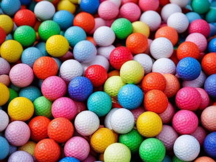 colourful minigolf balls