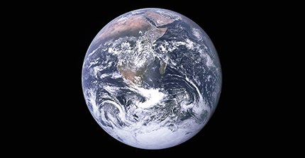 Ansicht der Erde aus Weltraumsicht