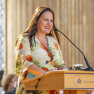 Die Ministerin für Wissenschaft, Forschung und Kultur des Landes Brandenburg Frau Dr. Manja Schüle richtet das Grußwort an die Absolventinnen und Absolventen.