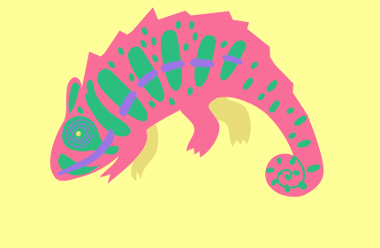 Chameleon in Farben des EDUC Logos | Grafik: Canva