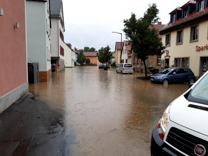 Starkregenereignis im Juli 2021 führte zu Überflutungen im Würzburger Süden