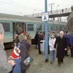 Dedication of train connection to Golm, 1995