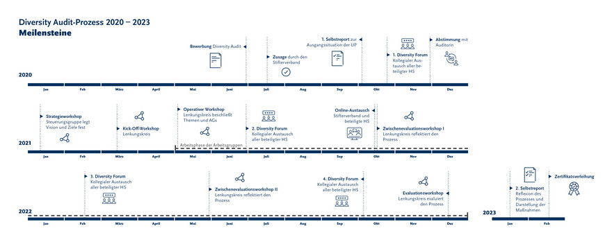 Grafik mit Diversity Audit-Prozess 2020-2023