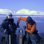 Drilling the sea-ice sample